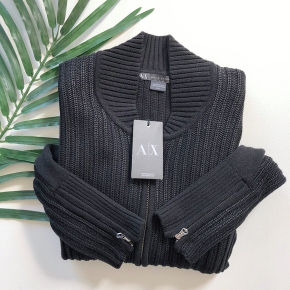 Armani Exchange Jackets & Blazers - ARMANI EXCHANGE RIBBED FULL ZIP SWEATER JACKET